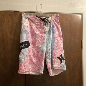 Hurley Pink and Blue Graphic Board Shorts